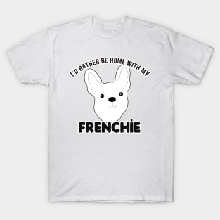 FRENCHIE French Bulldog Pattern in Blue Fun Frenchies Paw Prints and Bone Print T-Shirt